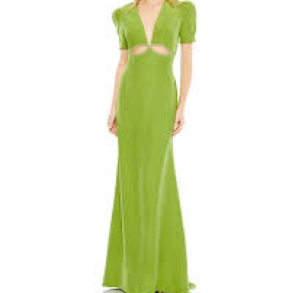 Mac Duggal Dresses & Skirts - Mac Duggal Lime Green Cutout Maxi Dress